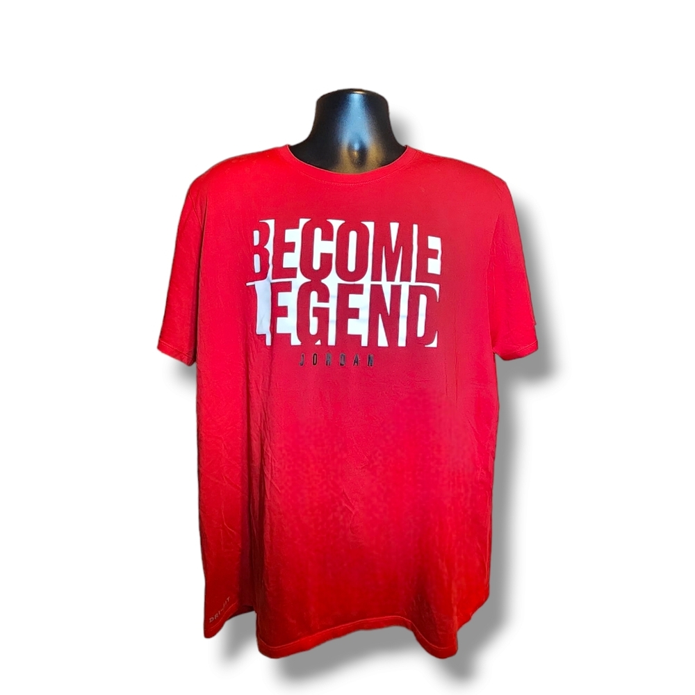 EUC Men's Nike Jordan T-Shirt Size X-Large Dri Fit Red “Become Legend”